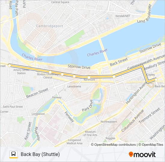 GREEN LINE B SHUTTLE Bus Line Map