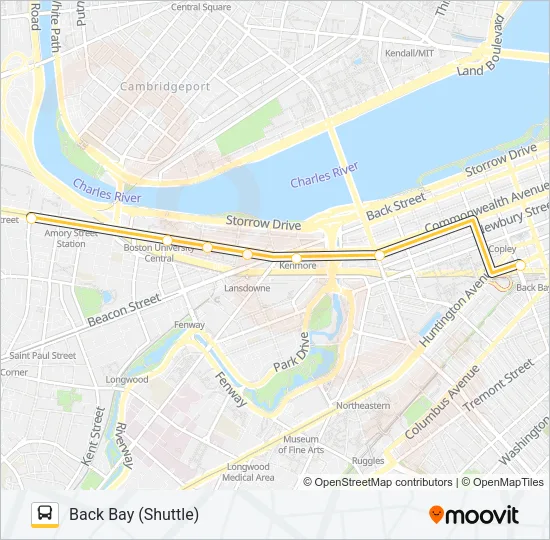 GREEN LINE B SHUTTLE Bus Line Map