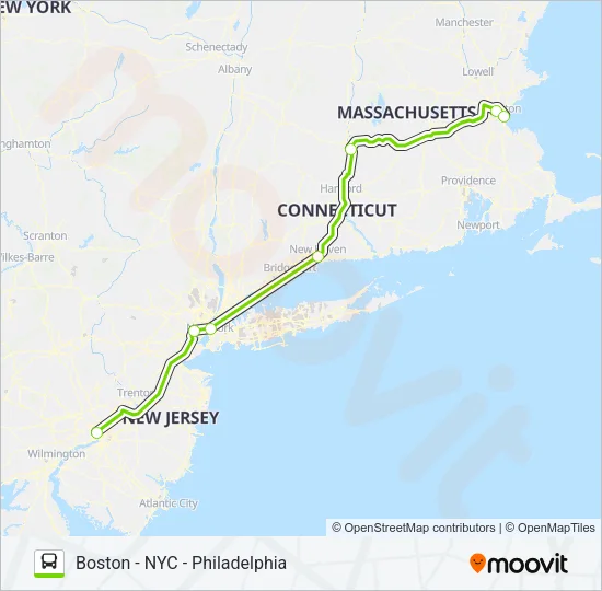 FLIXBUS 2619 Bus Line Map