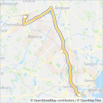 LOWELL LINE SHUTTLE Bus Line Map
