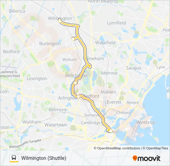 LOWELL LINE SHUTTLE Bus Line Map