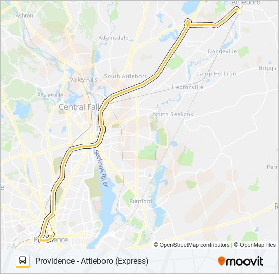 PROVIDENCE LINE SHUTTLE bus Line Map