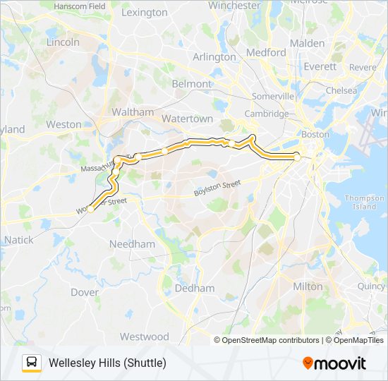 WORCESTER LINE SHUTTLE Bus Line Map