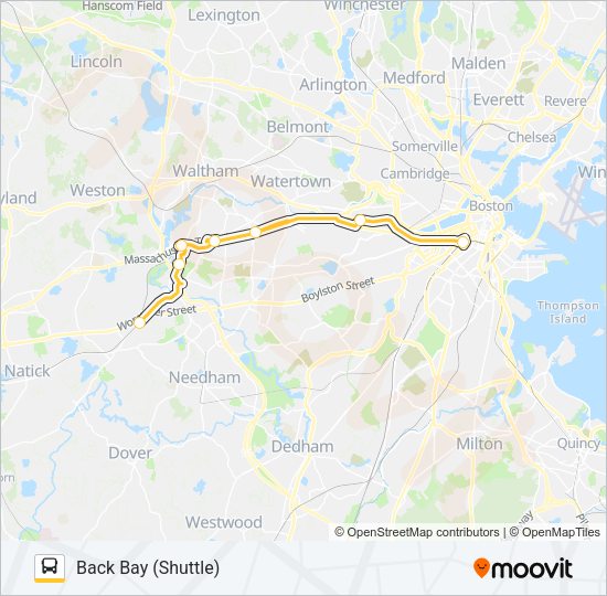 WORCESTER LINE SHUTTLE Bus Line Map