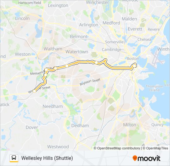 WORCESTER LINE SHUTTLE Bus Line Map