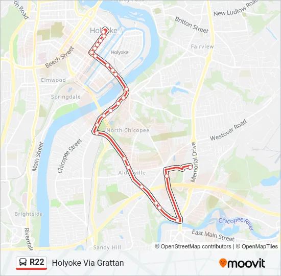 R22 Bus Line Map
