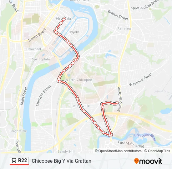 R22 Bus Line Map