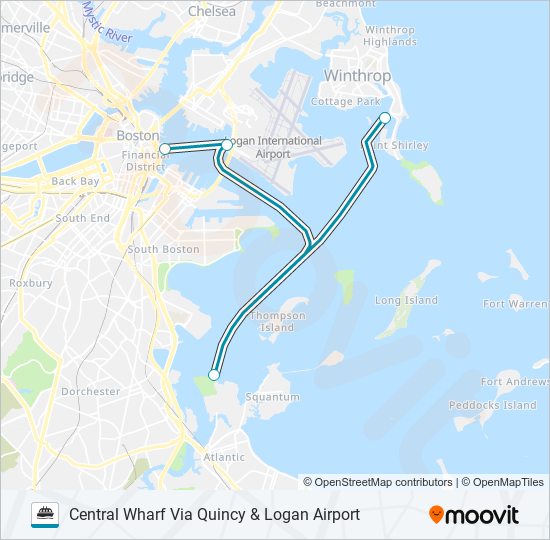 Mapa de WINTHROP/QUINCY FERRY de ferry