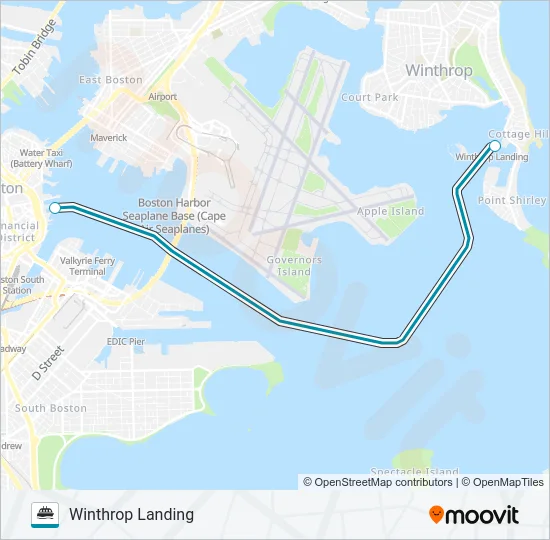 WINTHROP/QUINCY FERRY Ferry Line Map