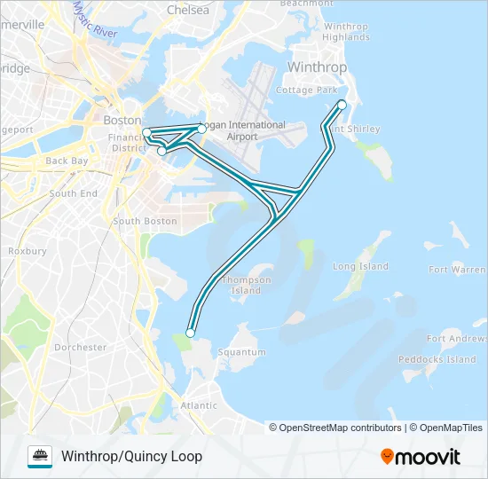 WINTHROP/QUINCY FERRY Ferry Line Map