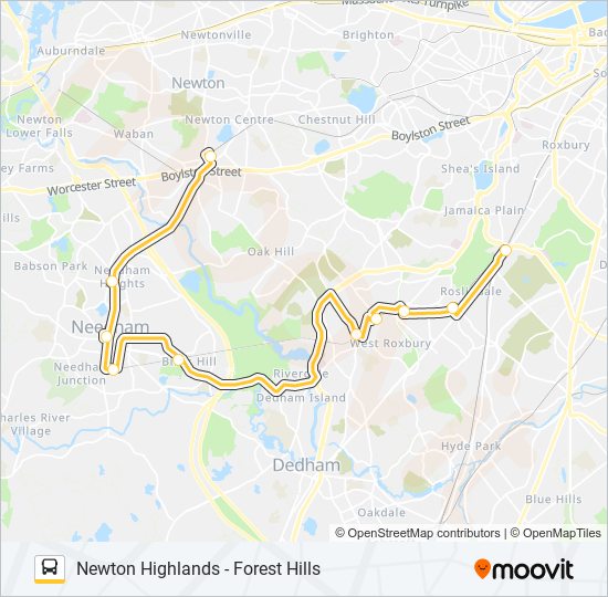 NEEDHAM LINE SHUTTLE Bus Line Map