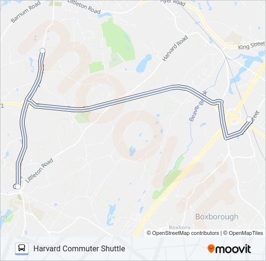 HARVARD COMMUTER SHUTTLE Bus Line Map