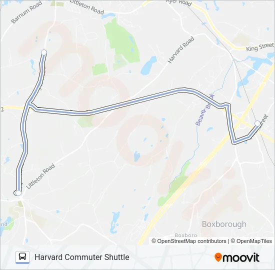 HARVARD COMMUTER SHUTTLE Bus Line Map