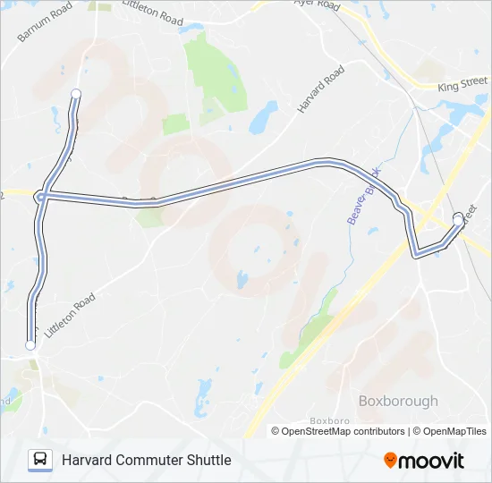 HARVARD COMMUTER SHUTTLE Bus Line Map