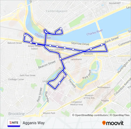 NITE Bus Line Map