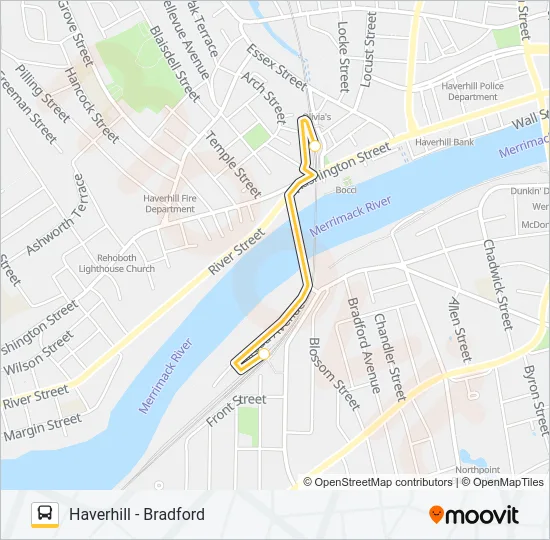HAVERHILL LINE SHUTTLE Bus Line Map