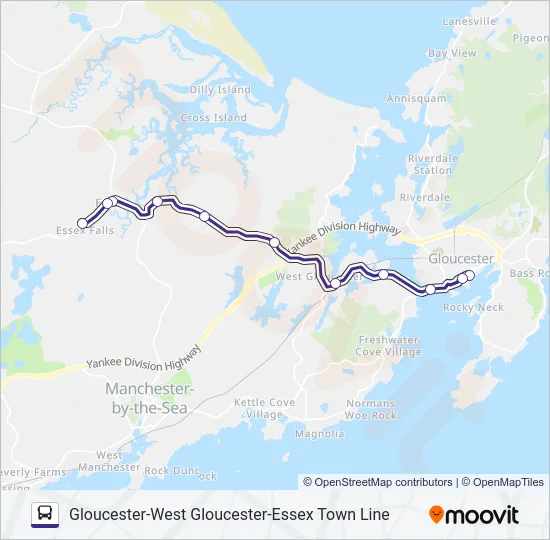 GLOUCESTER - WEST GLOUCESTER - ESSEX Bus Line Map
