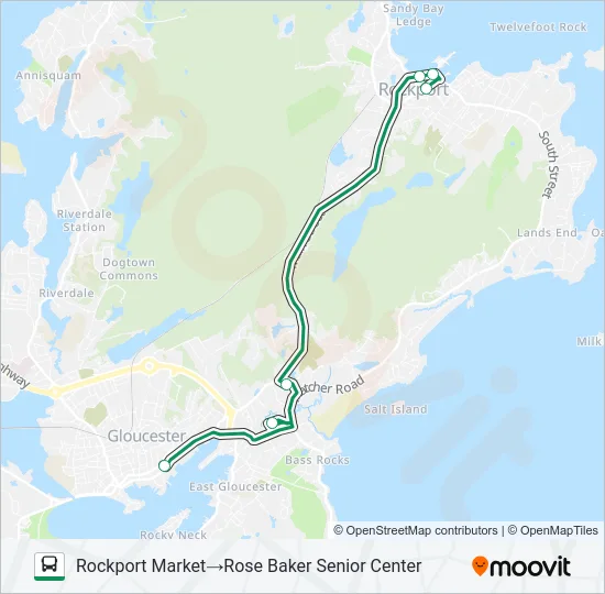 GLOUCESTER - ROCKPORT VIA EASTERN AVE Bus Line Map