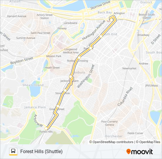 ORANGE LINE SHUTTLE Bus Line Map