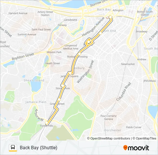 ORANGE LINE SHUTTLE Bus Line Map