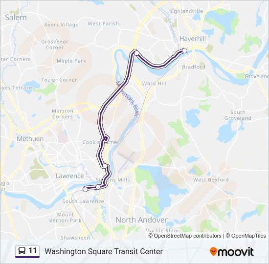 11 bus Line Map