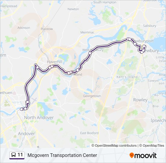 11 bus Line Map