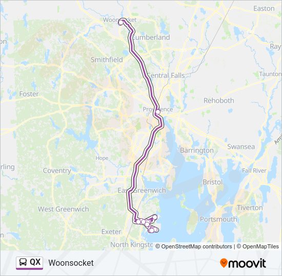 QX Bus Line Map