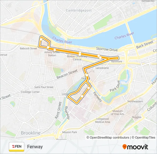 FENWAY Bus Line Map