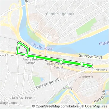COMM AVE Bus Line Map