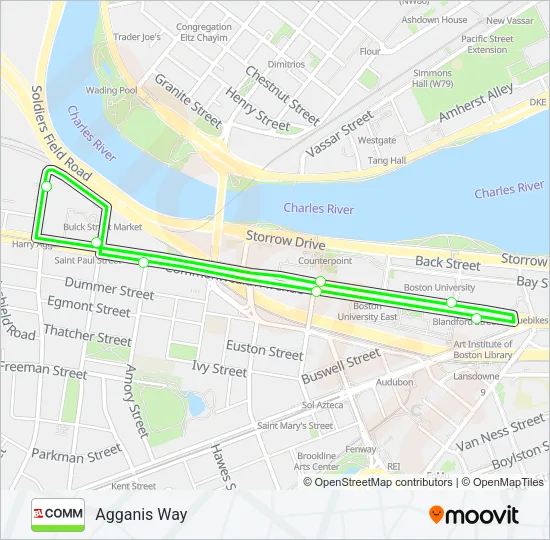 COMM AVE Bus Line Map