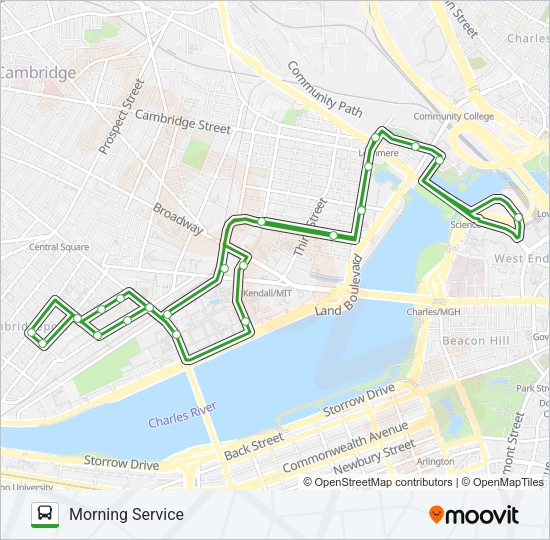MORNING SHUTTLE Bus Line Map