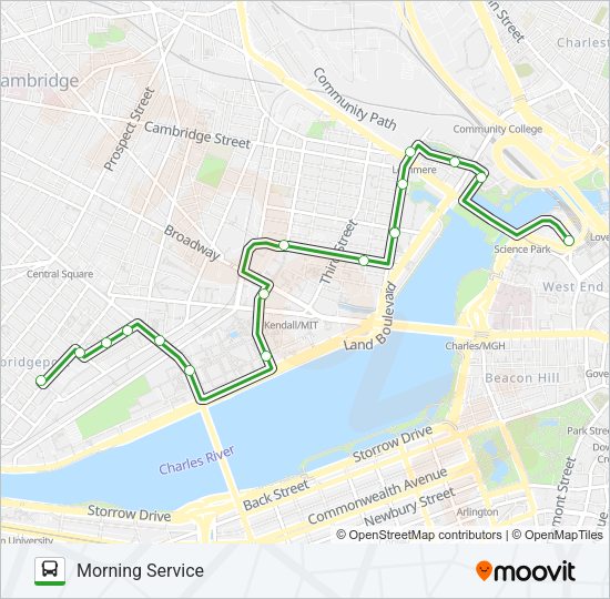 MORNING SHUTTLE Bus Line Map