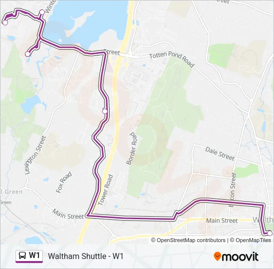 W1 Bus Line Map