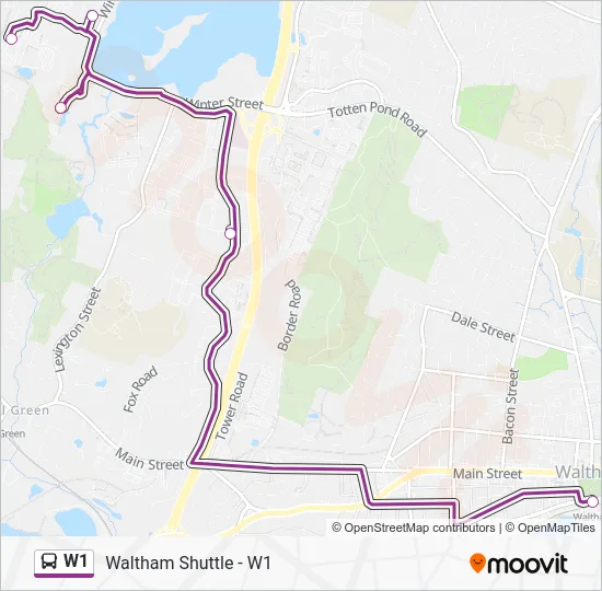W1 Bus Line Map