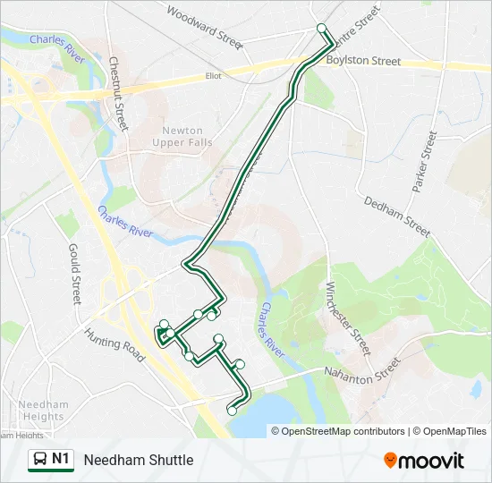 N1 Bus Line Map