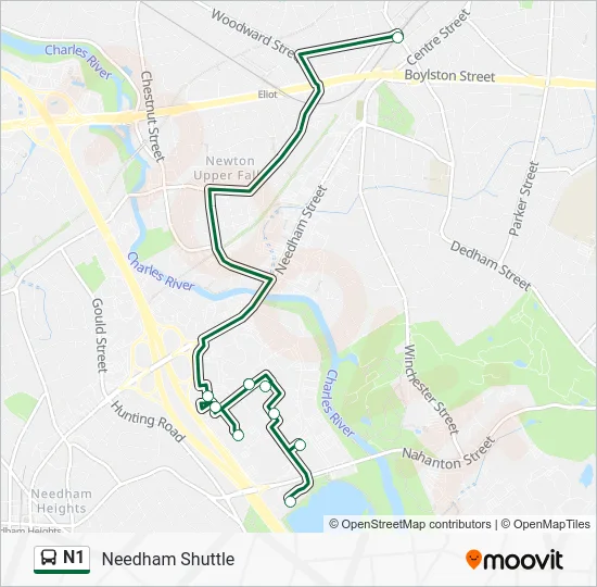 N1 Bus Line Map