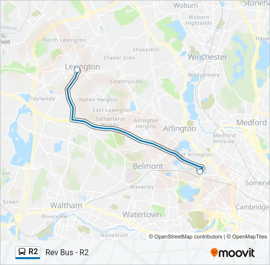 R2 Bus Line Map