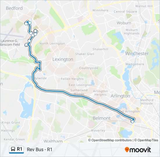 R1 Bus Line Map