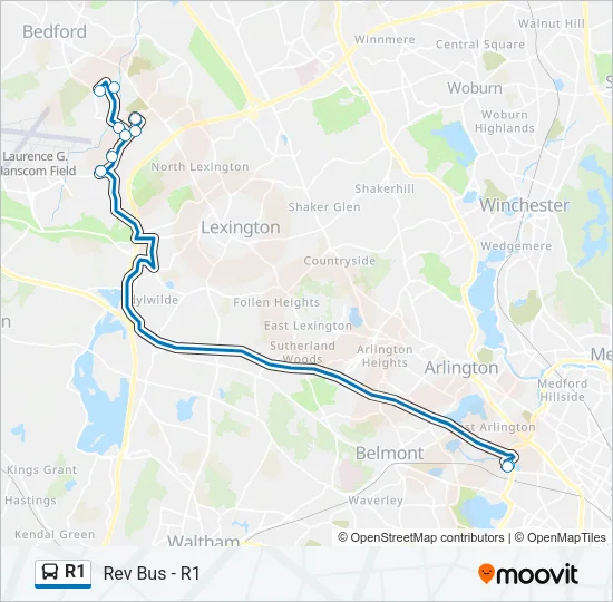 R1 Bus Line Map