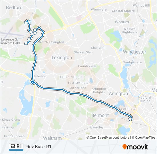R1 Bus Line Map