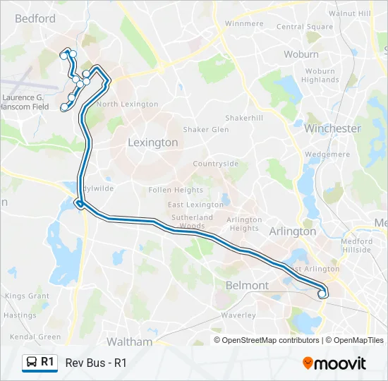 R1 Bus Line Map