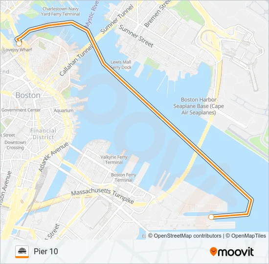 LOVEJOY - FAN PIER - PIER 10 Ferry Line Map