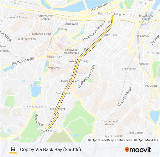 ORANGE LINE SHUTTLE Bus Line Map