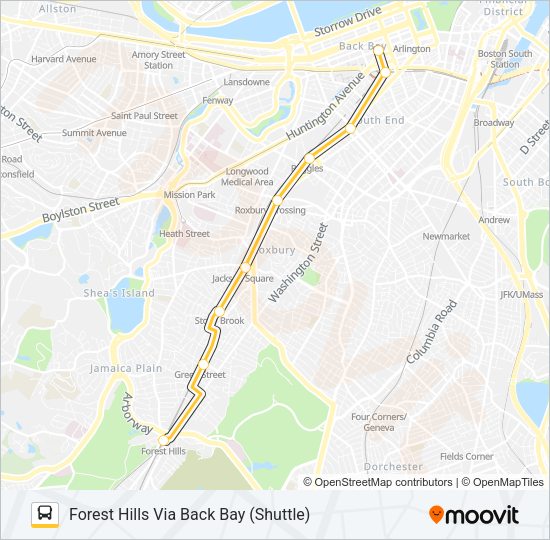 ORANGE LINE SHUTTLE Bus Line Map