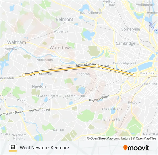 WORCESTER LINE SHUTTLE Bus Line Map