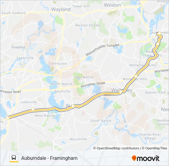 WORCESTER LINE SHUTTLE Bus Line Map