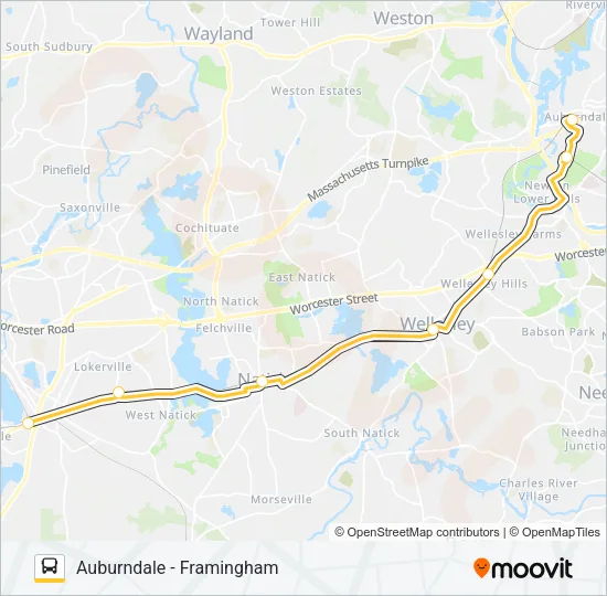 WORCESTER LINE SHUTTLE Bus Line Map