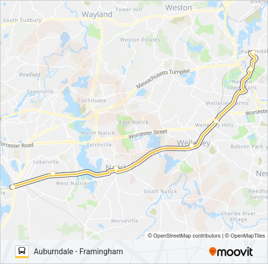 WORCESTER LINE SHUTTLE Bus Line Map