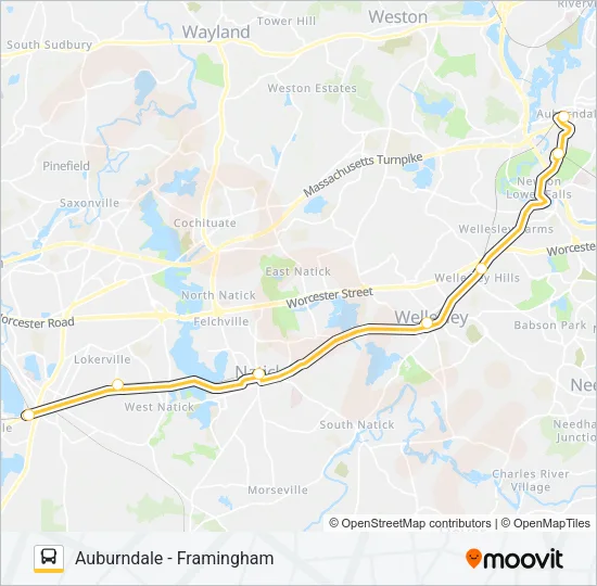 WORCESTER LINE SHUTTLE Bus Line Map
