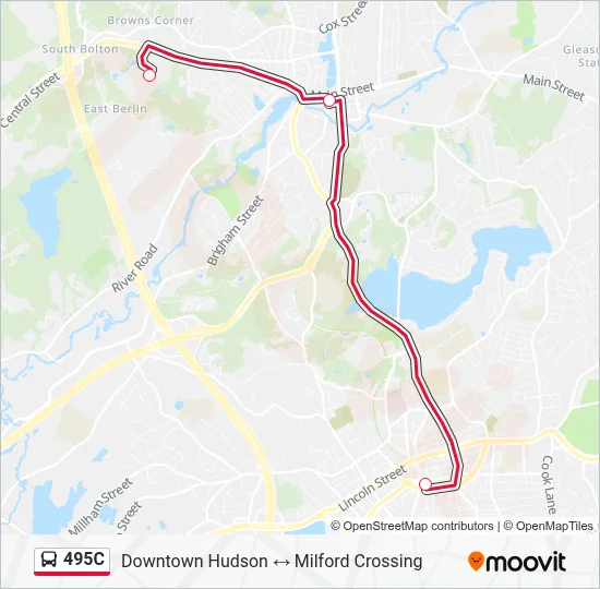 495C Bus Line Map
